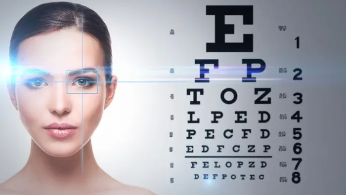 Understanding Your Eye Prescription: What Villages Patients Should Know 3 Eye Prescription Test With Woman’s Face And Snellen Eye Chart In The Background.