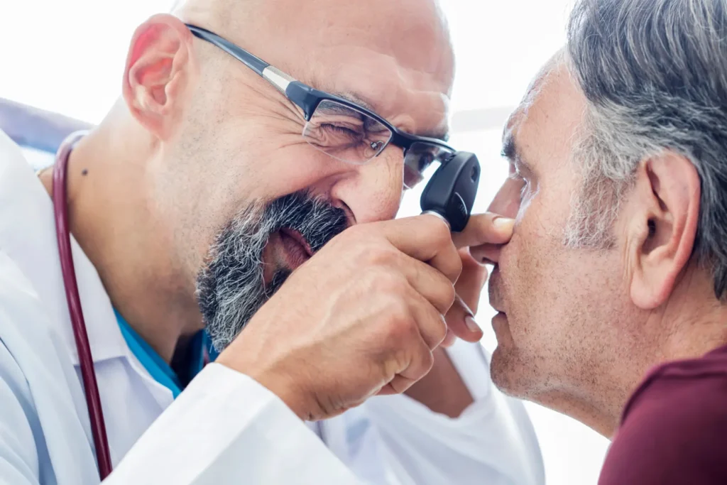 Finding Eyeglasses Repair Near Me: Your Ultimate Guide 3 Annual Checkups – Diabetes Eye Exam With Eye Doctor Using Ophthalmoscope